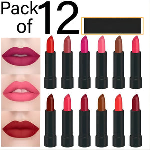 12 Pcs Matte Lipstick Set – High Pigment Colors | Action.pk