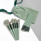 13 Piece Makeup Brush Set With Matching Storage Pouch Professional Soft Bristles For Blending Contouring And Daily Use | Random Color