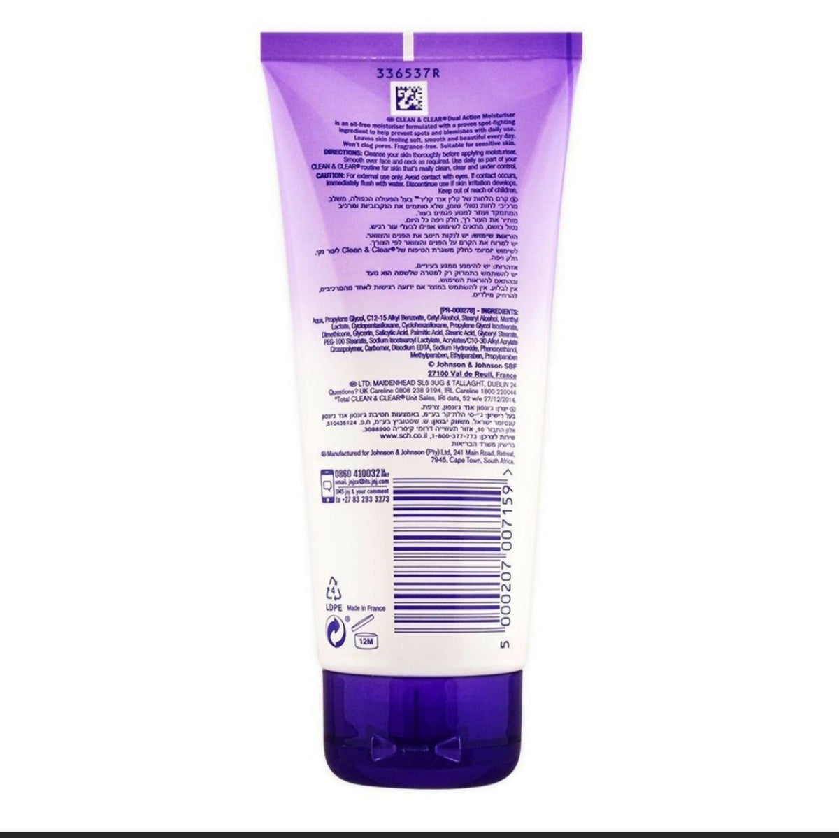 Clean And Clear Dual Action Moisturizer 100ml Oil Free Spot Fighting Formula Hydrating Daily Skincare For Smooth Clear Skin