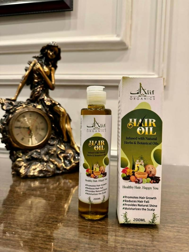 Alif organics Natural Hair oil | Infused with Herb & Botanical oils| Promotes Growth & Reduces Hair fall |200ML