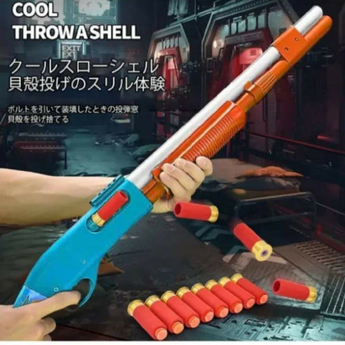 Soft Dart Shell Ejecting Shotgun Toy | Plastic Blaster Toy for Kids | Safe Pretend Play Toy | 24×7 Inches