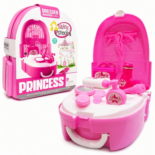 Makeup Set Backpack Style Creative Play Toy Kit for Girls