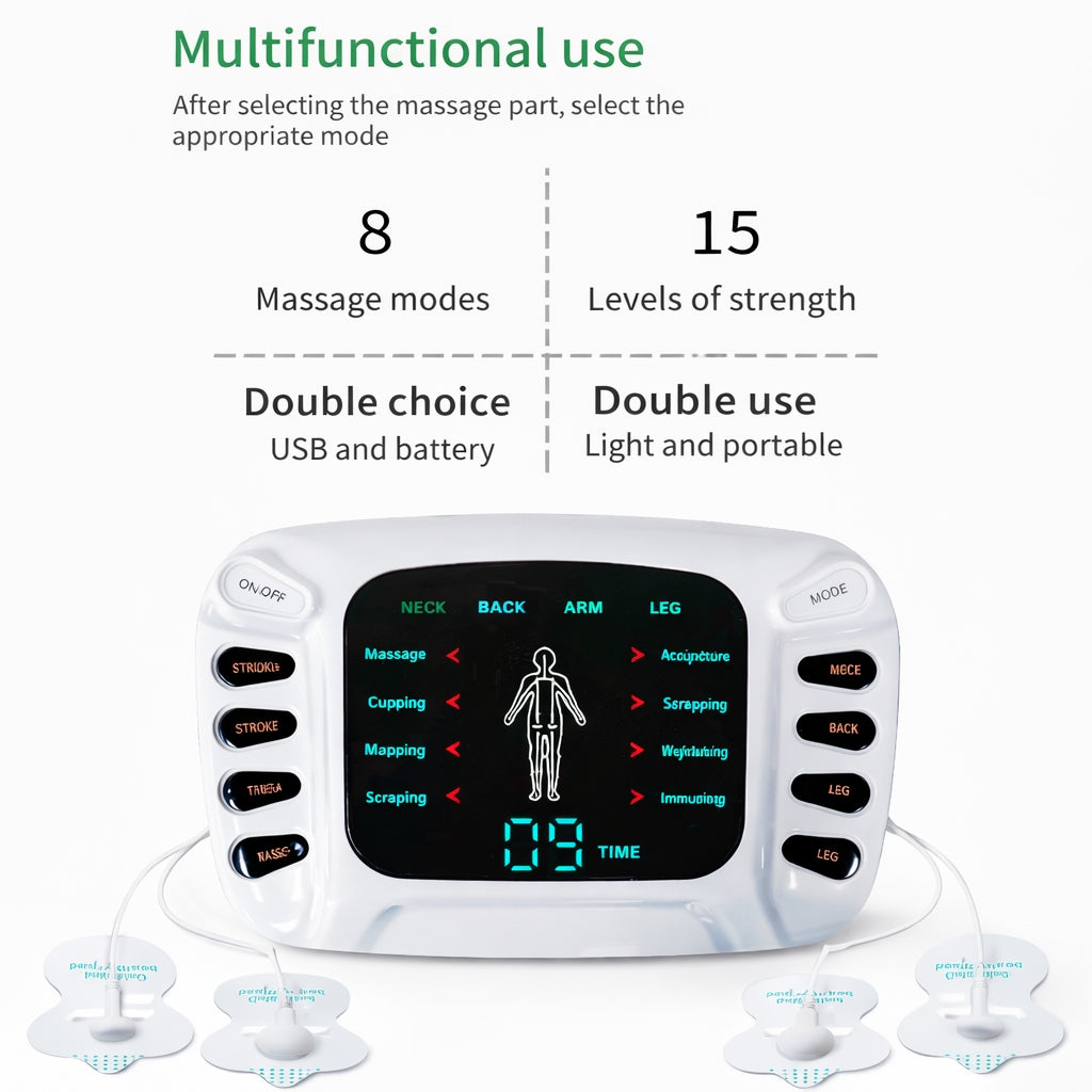 Massager Machine, Digital Therapy with Electrode Pads and Slippers