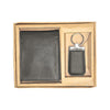 Style Mate black leather wallet and keychain gift set for men – elegant and practical