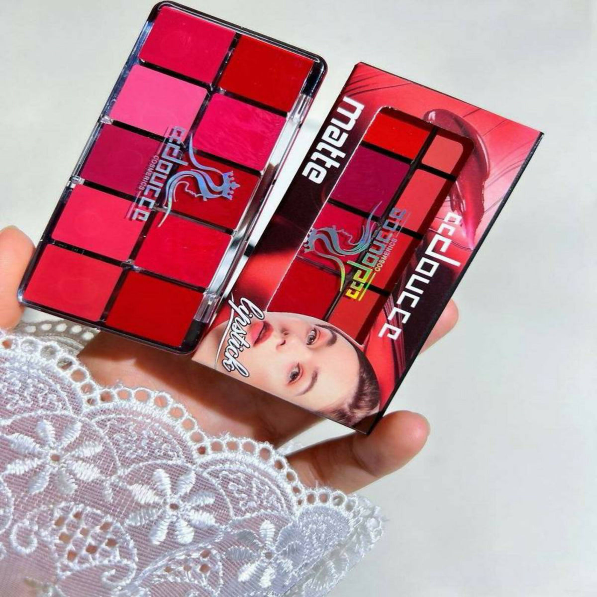 10-in-1 Lipstick & Blush Palette – Creamy Matte Lip & Cheek Makeup, Multi-Color