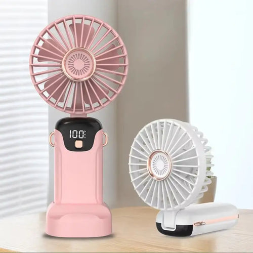 Mini Fan, with LED Display and Rechargeable Battery for Kids