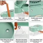 Mini Fan with Cool Mist USB Portable Air Cooler 3 Speed