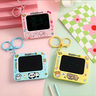 Mini Graffiti Board Keychain, Reusable Drawing Tablet with One Click Erase for Kids