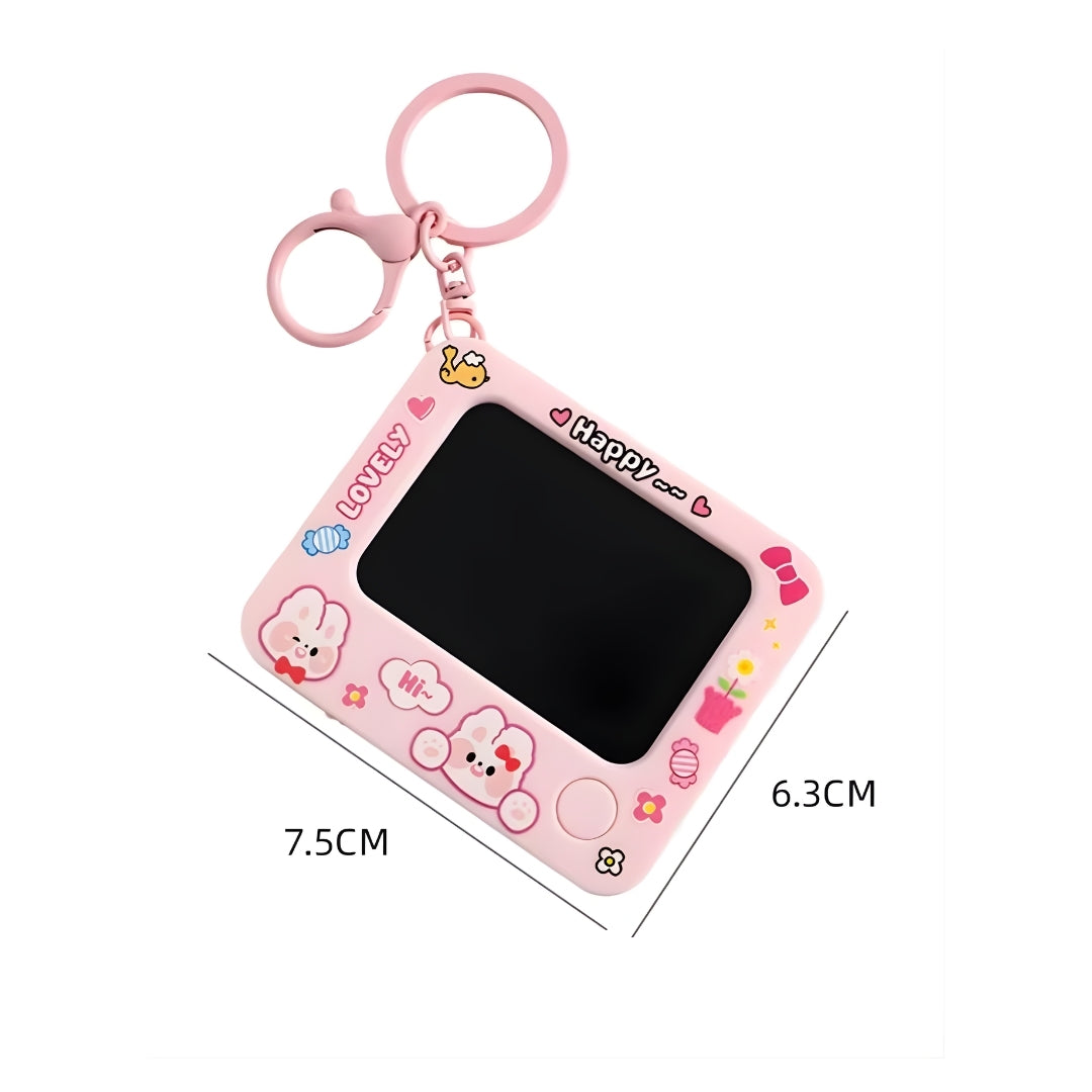 Mini Graffiti Board Keychain, Reusable Drawing Tablet with One Click Erase for Kids
