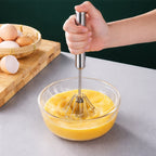 Mixer, Semi-Automatic Hand Push Egg Beater, Stainless Steel Whisk