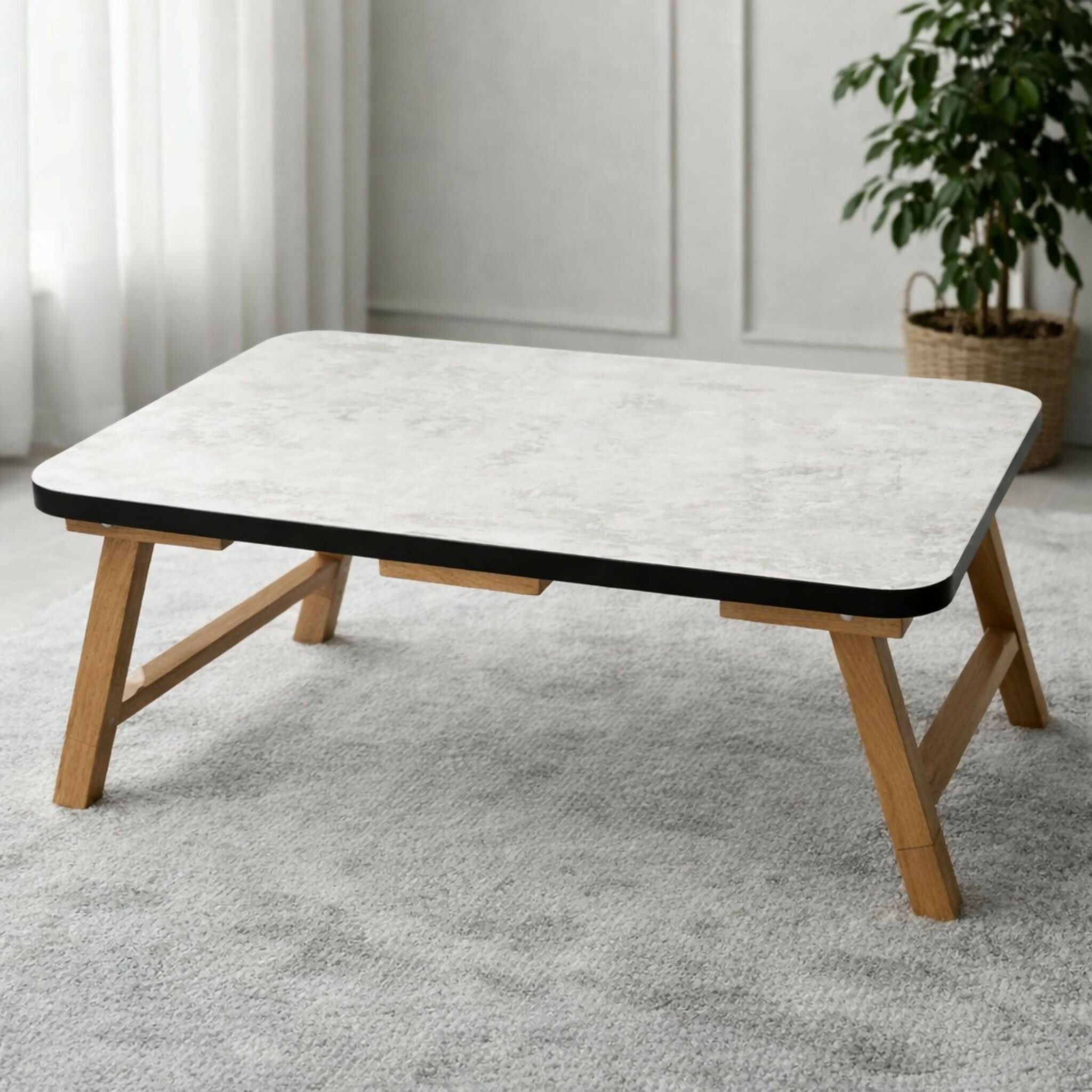 Multi-Purpose Wooden Folding Table – Portable Lap Desk for Study, Reading, and Laptop Use