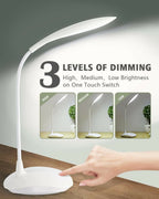 3 Levels Dimming LED Desk Lamp – Smart Touch Control Flexible Eye-Protection Study Light