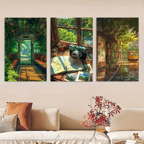 Modern Sticky Canvas Wall Art Set for Home Decor