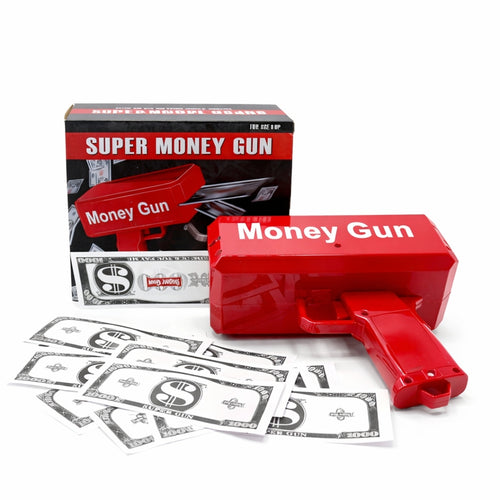 Money Gun Cash Cannon Toy with LED Lights Party Money Shooter