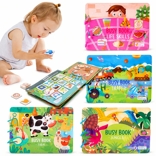 Montessori Quiet Busy Book, Cognitive Learning and Skill Development for Kids