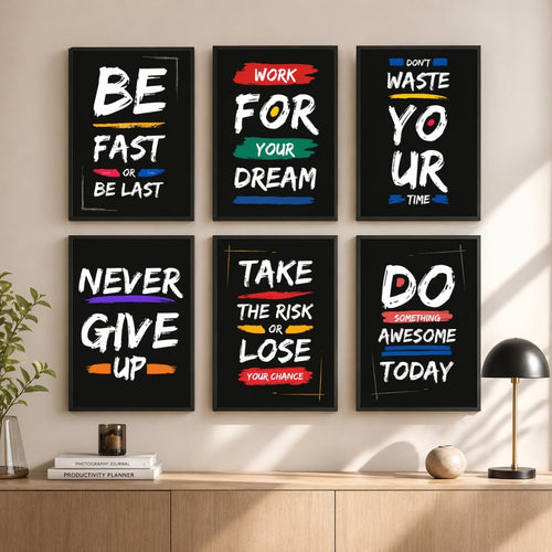 Motivational Wooden Wall Frames Sticky Photo Tiles 8x11