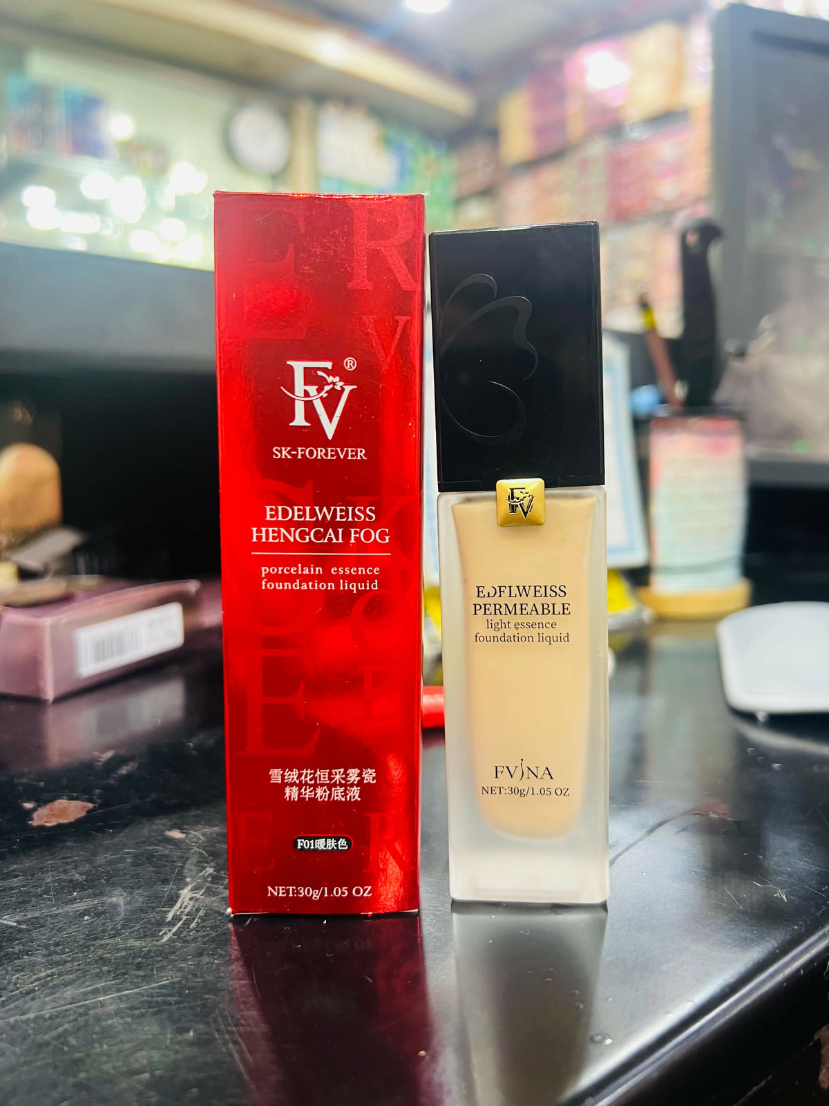 1 PCs FV Edelweiss Permeable Light Essence Foundation Liquid