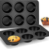 6-Cup Non-Stick Muffin Pan, Heavy-Duty Carbon Steel, for Baking