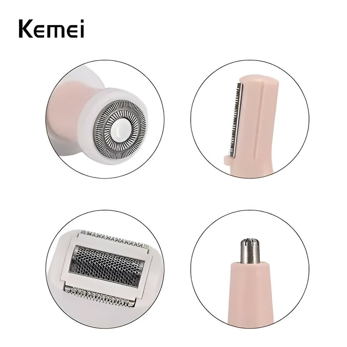 Kemei 4 in 1 Rechargeable Hair Remover Shaver