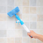 Window Cleaner Spray Brush and Squeegee, Multi-Function Glass Cleaning Tool