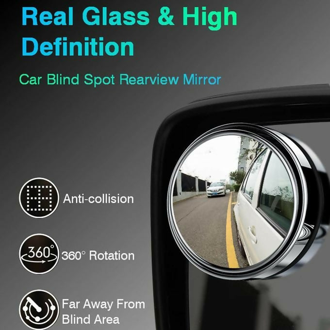 2pcs Round Blind Spot Mirrors – Wide-Angle Lens for Enhanced Rear and Side View Visibility – Convex Mirror for Cars, SUVs, and Trucks – Universal Fit Safety Accessory – Glass Material