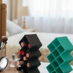 Plastic 10 Grid Lipstick Organizer with Storage Box – Makeup Holder for Lipsticks & Cosmetics – With Box (Random Color)