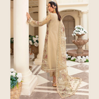 Unstitched Suit, Net Organza Embroidered & Hand-Embellished Dupatta, for Women