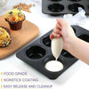 6-Cup Non-Stick Muffin Pan, Heavy-Duty Carbon Steel, for Baking