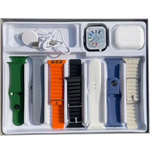 Crown S600 10+1 Ten Plus in One Smart Watch with Bluetooth Calling & Earbuds Set