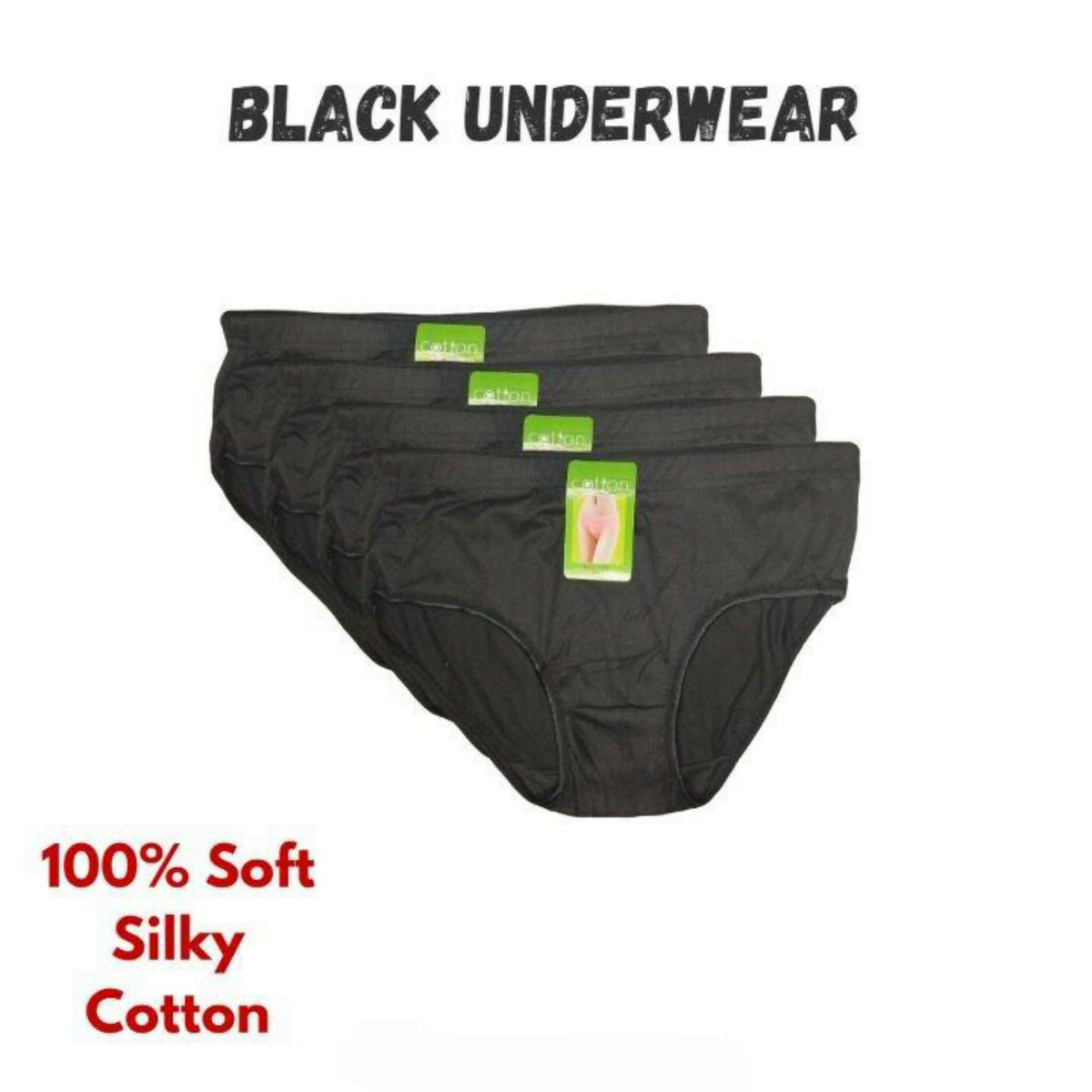 2Pcs Women’s Cotton Plain Panties – Soft Comfortable Underwear | Skin & Black | S/M/L