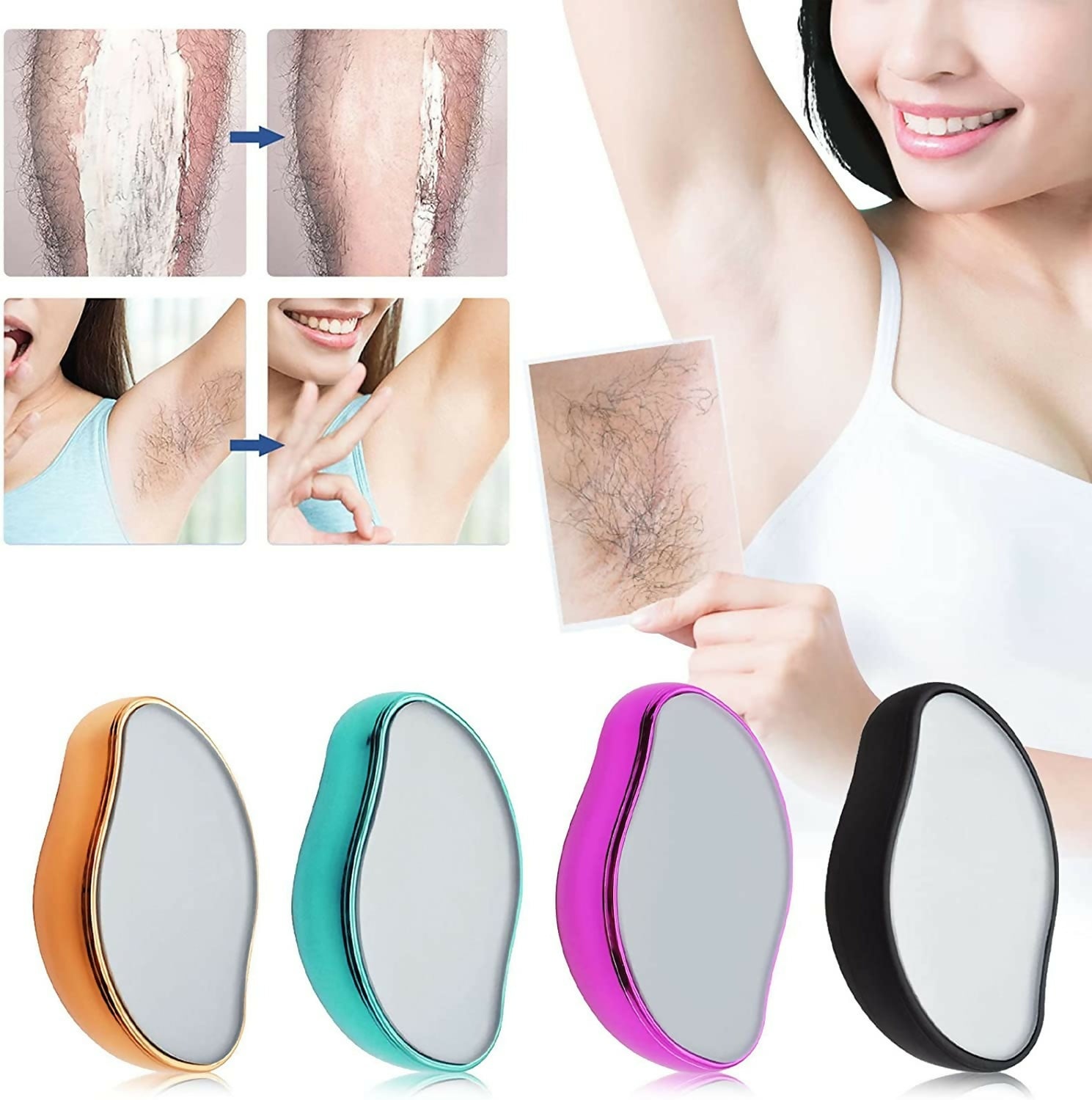 Crystal Hair Eraser - Magic Crystal Hair Remover, Painless Hair Removal With Epilator Mini Hair Remover For Men And Women