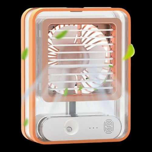 Rechargeable Portable Desktop Air Conditioner USB Mini Air Cooler Fan With Spray Humidifier Purifier | 3 Speed