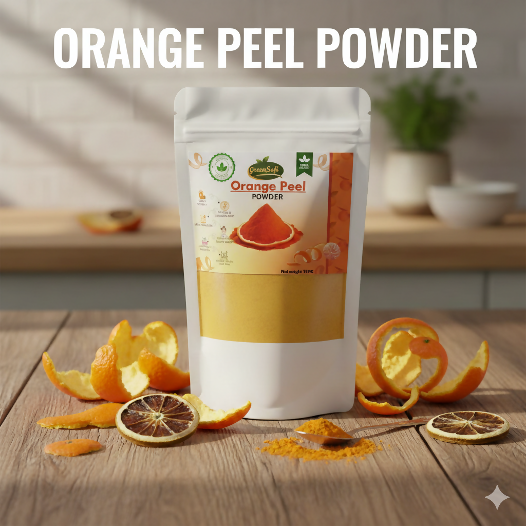 100g Pure & Organic Orange Peel Powder for Face Mask & Skin Care - Natural Exfoliant & Cleanser