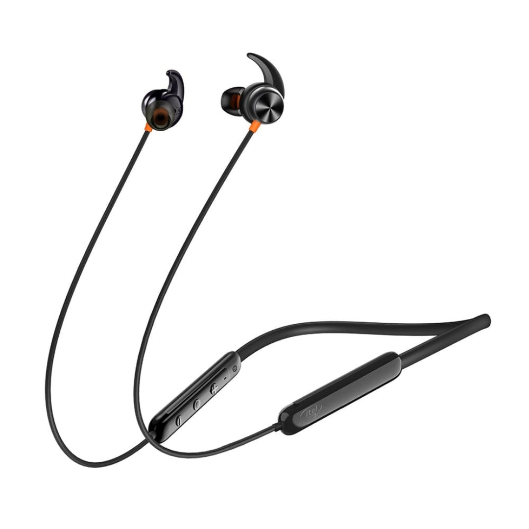 Neckband, Itel Wireless, Bluetooth Earphones 20 Hour Playtime Black