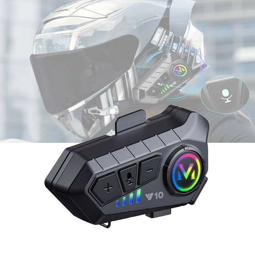 Motorcycle Helmet Bluetooth Headset Bluetooth 5.3 Smart Noise Reduction IPX6 Waterproof HiFi Headphones ~ Rechargeable