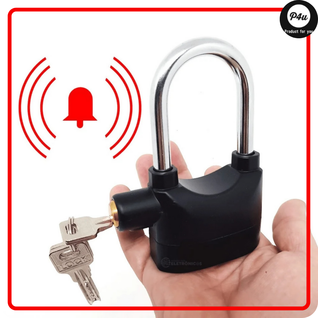 Heavy Duty Anti-Theft Alarm Padlock – Smart Stainless Steel Lock with 110dB Siren