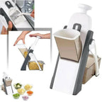 Brava Spring Vegetable Slicer Chopper | Manual Mandoline Cutter / Grinder | Multi-Function Fruit & Vegetable Slicer