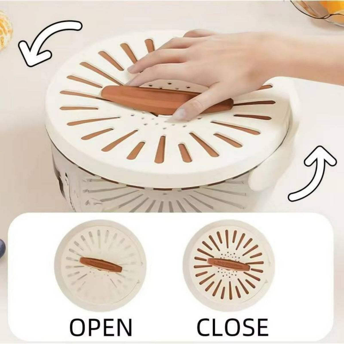 Multi-Functional Vegetable & Fruit Cleaning Basket – Folding Drainage & Fresh-Keeping Storage Container