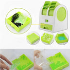 Portable Mini AC Air Cooler – USB & Battery Operated | Dual Blower, Ice Tray & Bladeless Fan