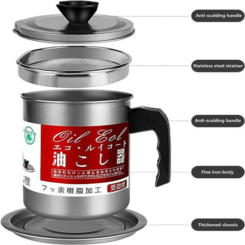 Oil Fryer Cooker with Stainless Steel Fine Mesh with Lid Food, for Kitchen