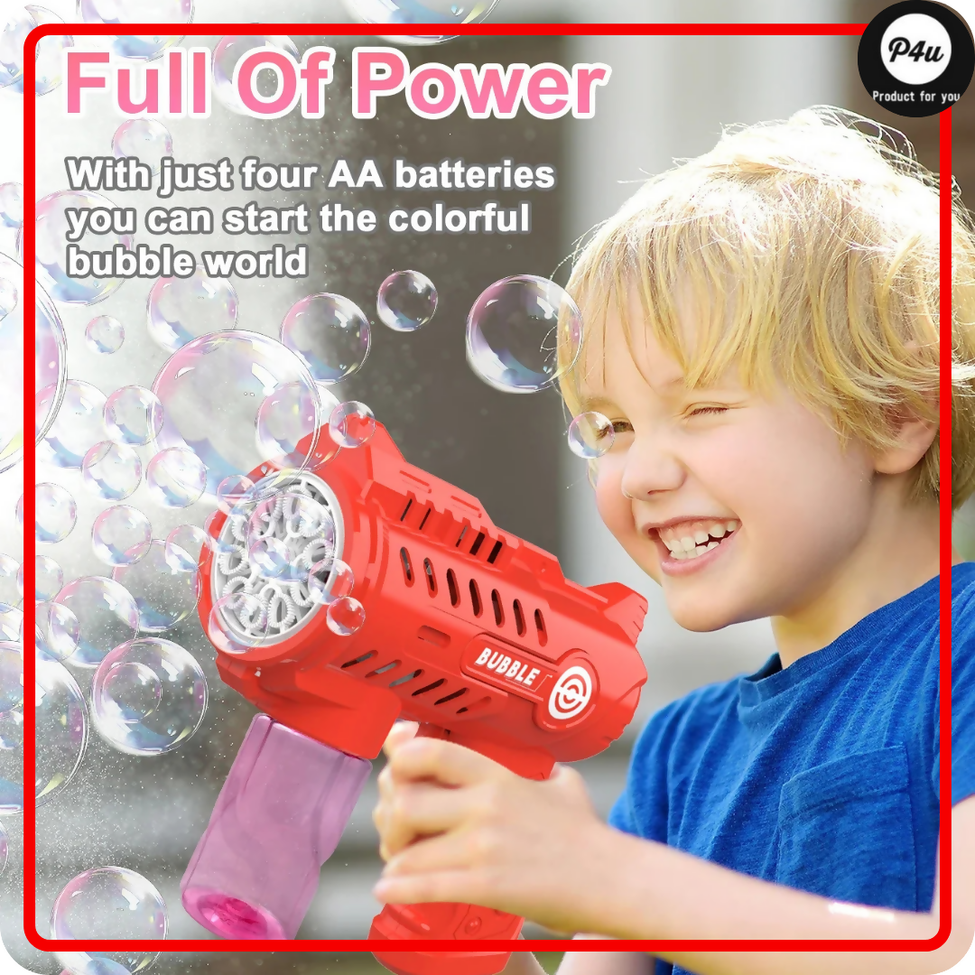 Bazooka Bubble Gun – 36-Hole Electric Bubble Blaster with Lights for Kids