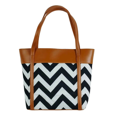 Zigzag Shoulder Bag Brown, Elegant Faux Leather, Perfect for Everyday Use