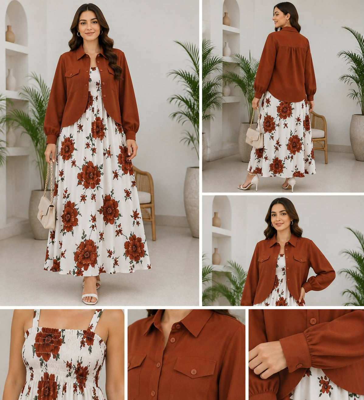 Flower printed koti Maxi Turkish style Smokey Maxi