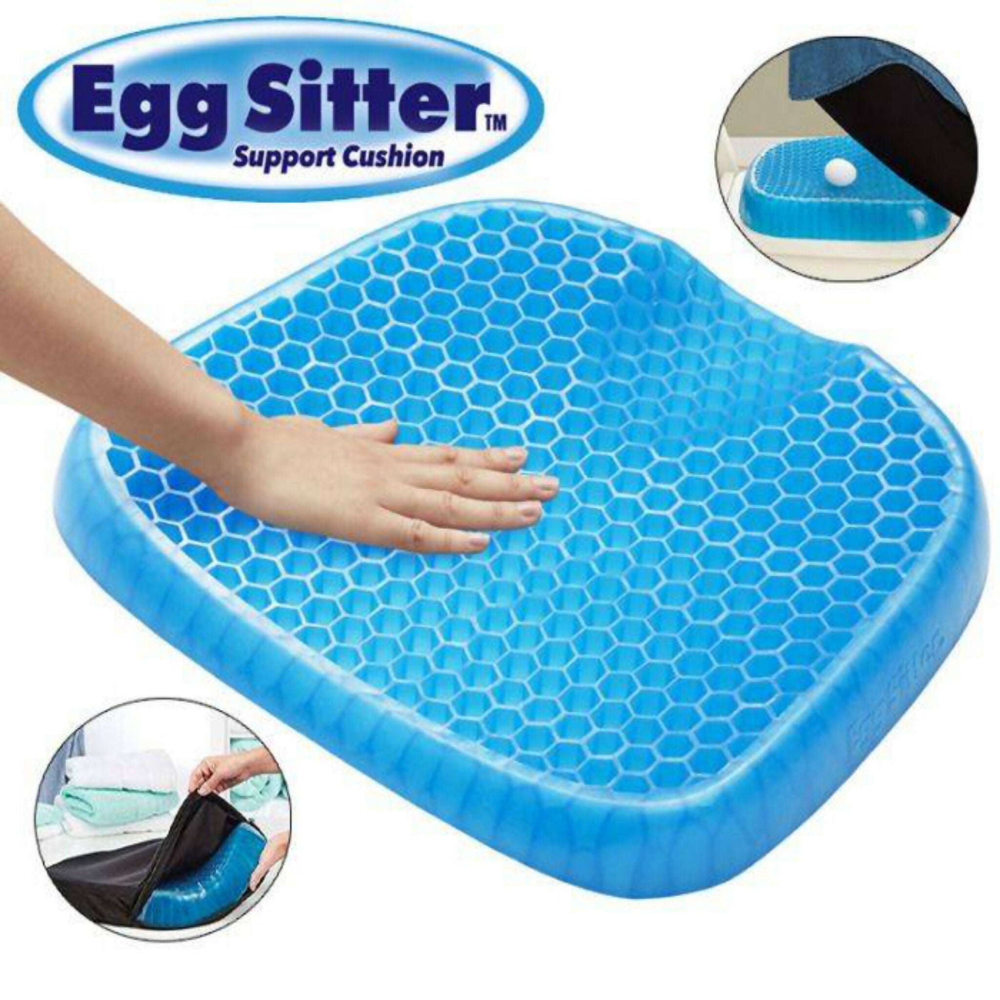 Non-Slip Egg Sitter Gel Seat Cushion – Soft Honeycomb Seat Pad for Car & Office Chairs