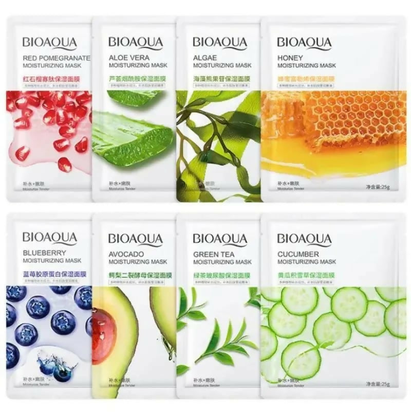 Whitening Face Sheet Mask Set Of 6 Multicolor Hydrating Brightening Skin Care Masks For Radiant Smooth And Glowing Skin | Random Flavor