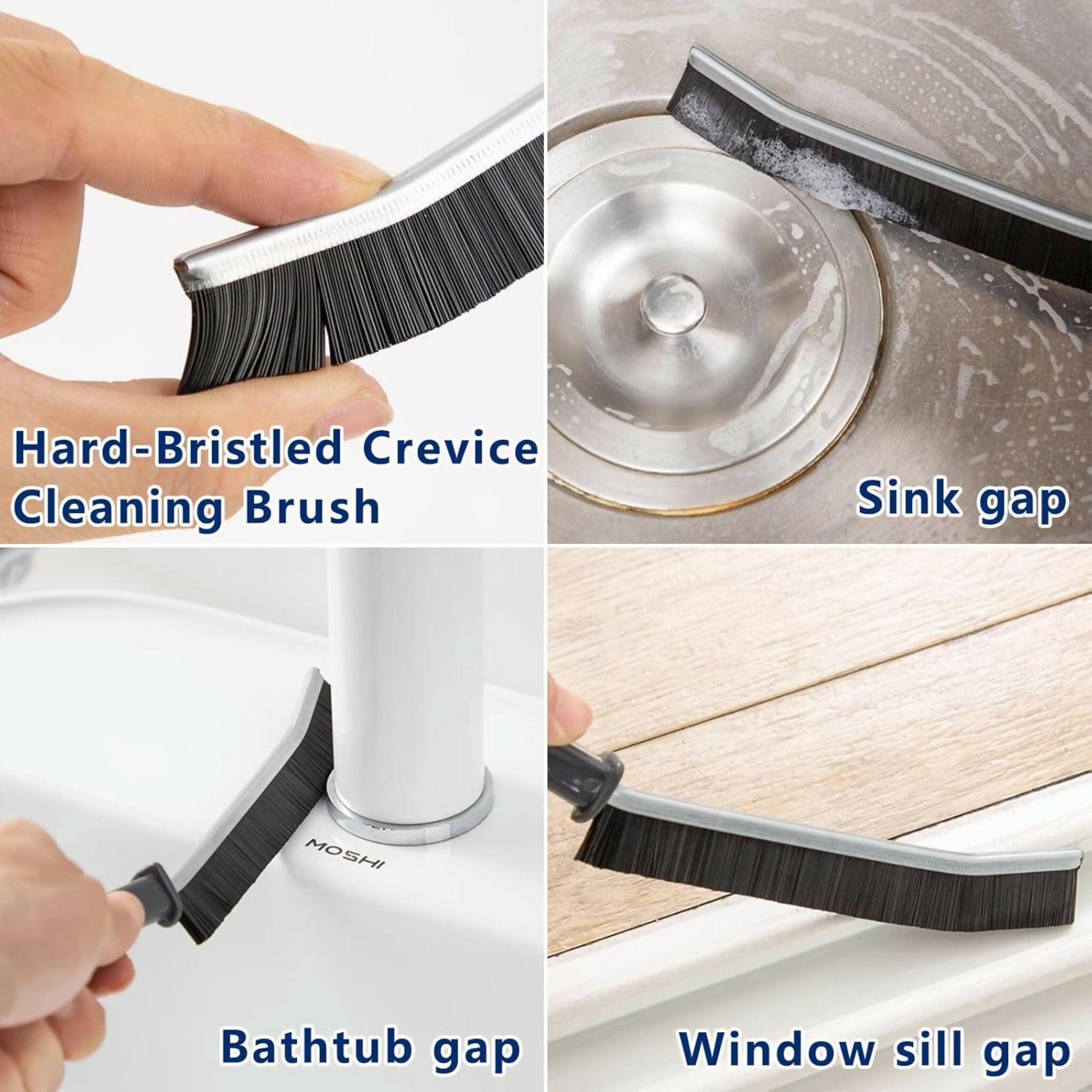 2 PCS Hard Bristle Crevice Cleaning Brush