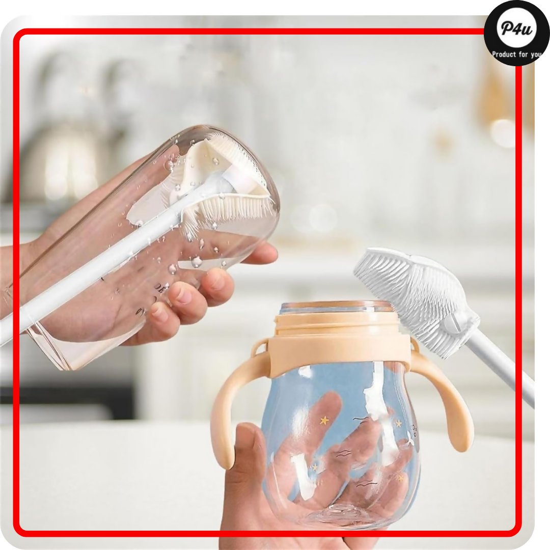 Silicone Bottle Cleaning Brush with Long Handle, for kitchen & household use