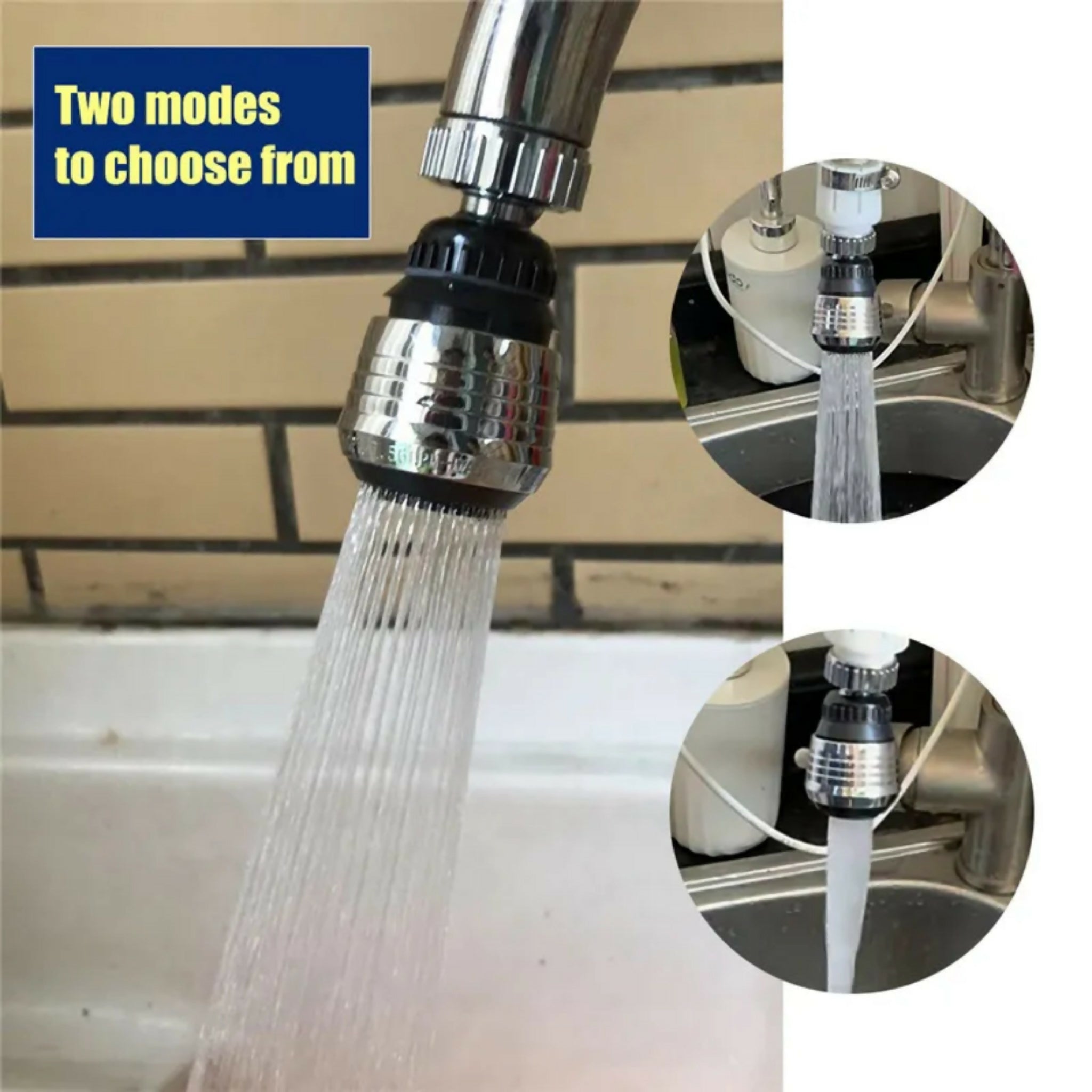Multifunctional 360° Rotatable Kitchen Sink Faucet Sprayer – Water Saving Aerator