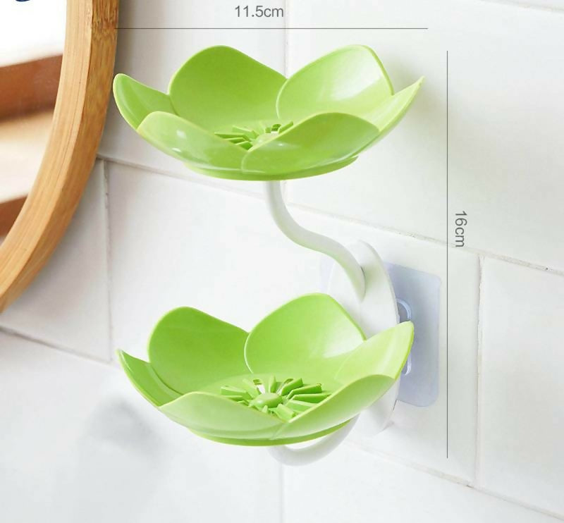 Lotus Flower Wall-Mounted Soap Holder – Self-Draining Bathroom & Kitchen Organizer – pack of 1