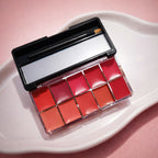 10-in-1 Lipstick & Blush Palette – Creamy Matte Lip & Cheek Makeup, Multi-Color